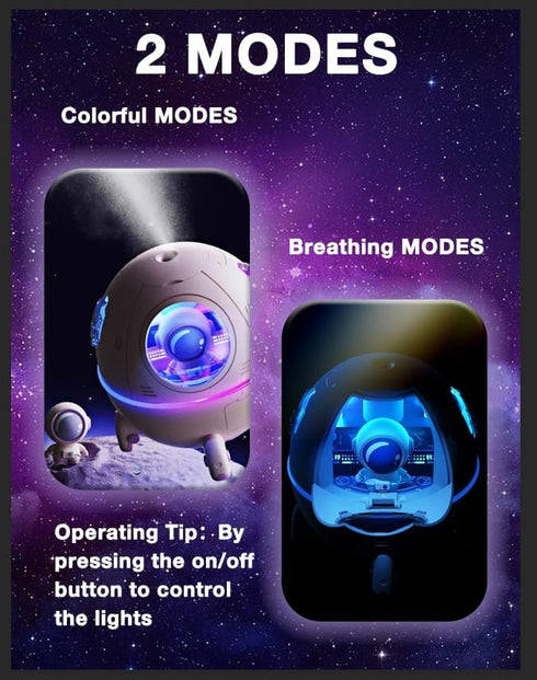 Humidifiers for Bedroom, Portable Air Humidifier Spaceship Shaped Humidifier Small Humidifier with Ambient Light for Travel Office Home Purple...