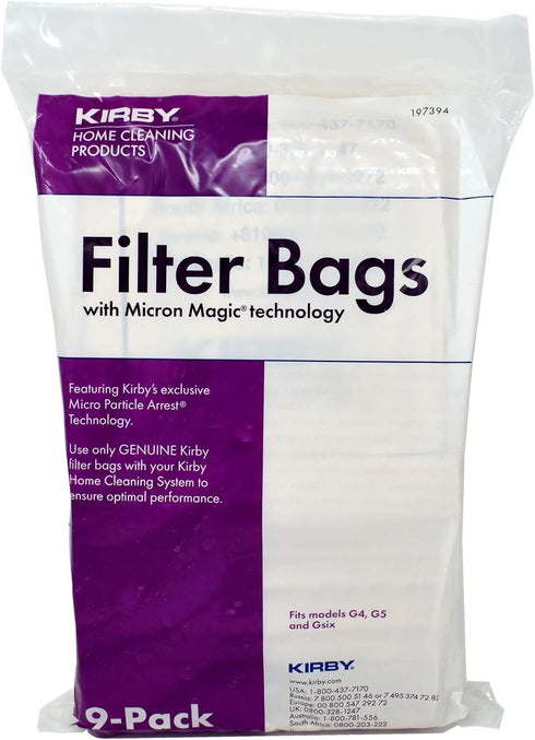 Kirby vac bags (9 count) for Models G4, G5 and Gsix...