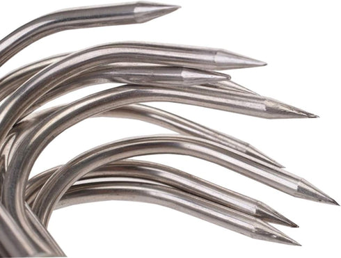 Tinsow 4 PCS 5.1 Inch Meat Hooks S-Hook Stainless Steel Meat Processing Butcher Hook Pot Hooks for Bacon Hams Meat Processing Butcher Hook Hanging...