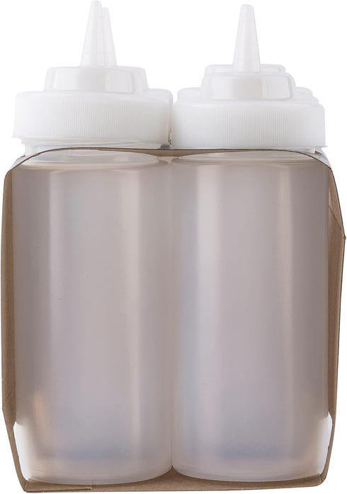 TableCraft C11663C White 16 Oz. Wide Squeeze Dispenser - 6 / PK...