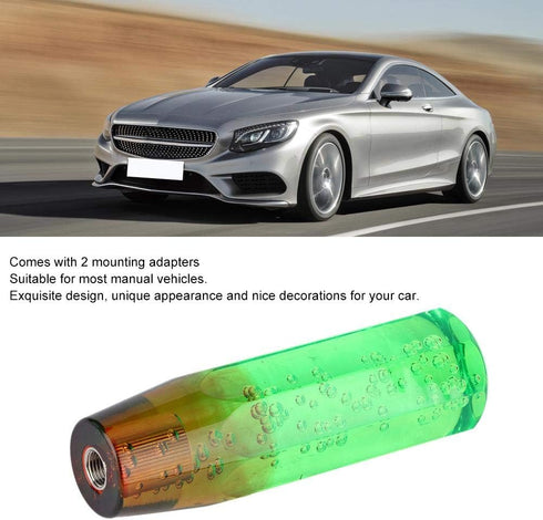 Car Shift Knob Head, Universal Two-Color Crystal Bubble Shift Gear Knob Manual Gear Stick Lever Head with 8mm 10mm Thread (Green Brown)...