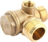 Air Compressor Check Valve, 3-Way Brass Male Threaded Air Compressor Check Valve Tube Central Pneumatic Tool G1/2" x G3/8" x G1/8"...