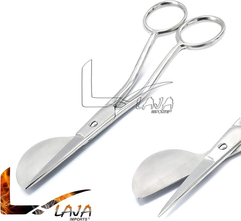 6 inch Stainless Steel Applique Duckbill Scissors Blade with Offset Handle & 6 inch Machine Embroidery Double Curved Scissors Bundle...