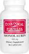 Ecological Formulas Monolaurin 600 mg, Creamy White,Capsule, 90 Count (MONOL-600-90)...