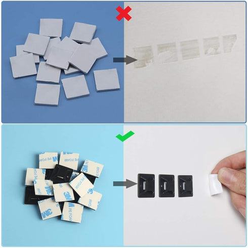 100 PCS 3/4" Black Zip Tie Mounts - Small Self Adhesive Cable Tie Anchors, Wire Management Holders Squares Pad, Perfect for Indoor & Outdoor Cable...