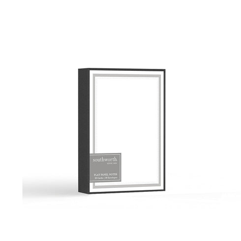 Southworth® Tungsten Flat-Panel Note Cards with Envelopes, Folded, 4-1/4" x 6-3/8", White, Box of 30 Cards/Envelopes...