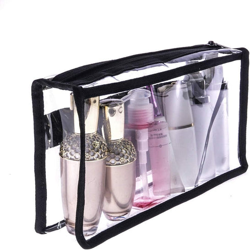 Clear PVC Makeup Bag Transparent Actor Bag Large Cosmetic Organizer Bag Makeup Kits Pouch Travel Make Up Accessories Storage Bag Clear Pencil Pouc...