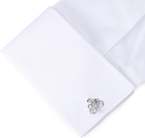 HONEY BEAR Cufflinks for Mens Racing Bike Bicycle Cyclist Sports Gift Silver...