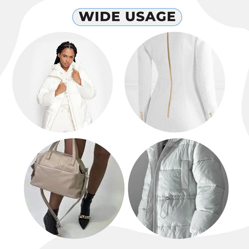 24 inch Metal Zipper White 24” Gold Brass Metal Heavy Duty Zippers Separating Sewing Zipper Craft Zippers...