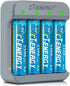 AA Rechargeable Batteries with Charger 4 Pack Fast Charging 2A 1 Hour 1.5v Lithium ion Double A Battery Rechargeable High Capacity 3300mWh with 15...