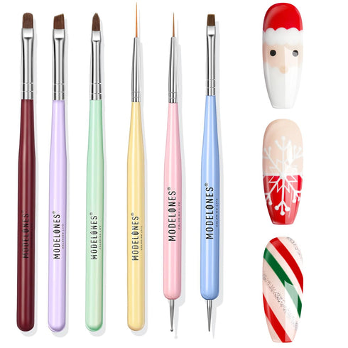 Modelones Nail Art Brush Set, Nail Art Tools with Nail Polish Brush, Nail Extension Gel Brush, Nail Liner Brush, Nail Carved Brush, Nail Dotting P...