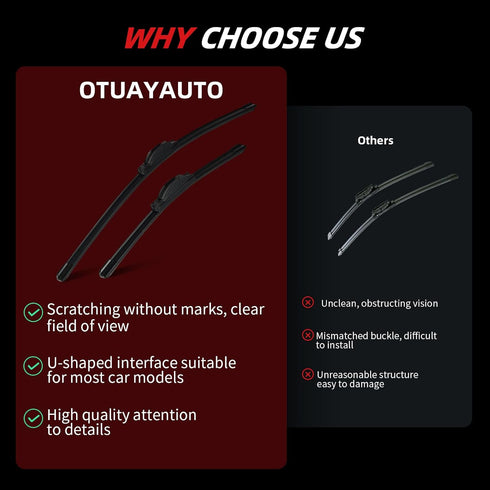 OTUAYAUTO Premium Windshield Wiper Blades - Replacement for Subaru Forester 2012-2018, Outback 2015-2019 Perfect Fit, All-Weather Performance, J/U...