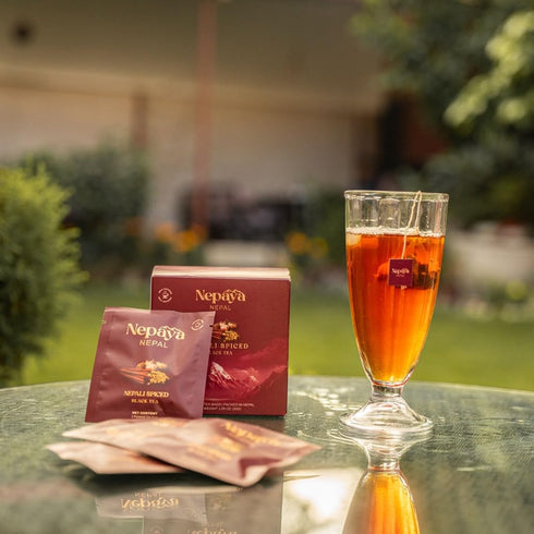 Organic Nepali Spiced Black Tea 30 Count (Pack of 2), Whole Loose Leaf Pyramid Tea Bags from the Himalayas, Biodegradable Tea Bags 100% Pure Blend...