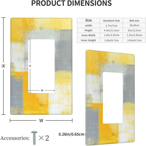 Abstract Single Decorator Rocker Light Switch Cover Decorative 1 Gang Decora/GFCI Wall Plate Faceplate for Garden House Family Country Decor Oil P...