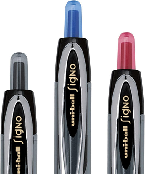 Signo 207 Retractable Gel Pens by Uni, Medium 0.7mm, Includes 4 Black, 3 Blue, 1 Red...
