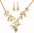Shop LC ION Plated Gold Necklace Set - Gold Leaf Necklace and Earrings Set - Floral Costume Jewelry for Women Valentines Day Birthday Gifts for Wo...