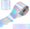 65 Feet Iridescent Bulletin Board Borders, Holographic Scalloped Bulletin Board Trims, Classroom Bulletin Board Decorations for Iridescent Birthda...