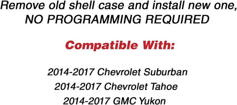 KeylessOption Keyless Entry Remote Key Fob Case Shell Button Pad Outer Cover Housing for Chevy GMC HYQ1AA...