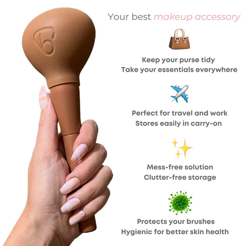 Original Brush Bubble Silicone Makeup Brush Covers for Travel, A Storage & Organizer Case for Brushes to protect Makeup Bag, Universal Design For ...