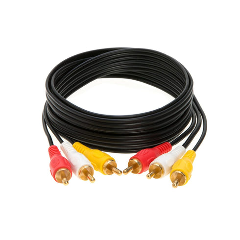 3RCA Video/Stereo Audio Cable, Composite Wire Cord DVD HDTV 6ft, 12ft, 15ft, 25ft (15FT)...