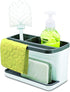 Glad Kitchen Sink Organizer Caddy with 2 Compartments | Sponge Holder for Soap, Scrubber Brush, and Dish Cloth | Drain Holes and Pour Spout Keeps ...