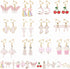 SUNNYCLUE 1 Box DIY 12 Pairs Clip On Earrings Pink Themed Clip On Earring Making Kit for Little and Women Jewelry Making Supplies...