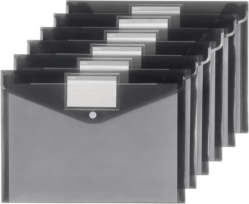 Tamaki 6 Pack Plastic Envelopes Poly Envelopes, Clear Document Folders Plastic File Folders for Home Work Office Organization, Letter Size/A4 Size...