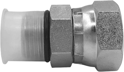 (2-PACK) 6900-06-06-O Hydraulic Adapter Fitting 3/8" Male O-Ring Boss (9/16"-18UNF)×3/8" NPSM Female Pipe Swivel (3/8"-18NPSM) Straight Joints Car...
