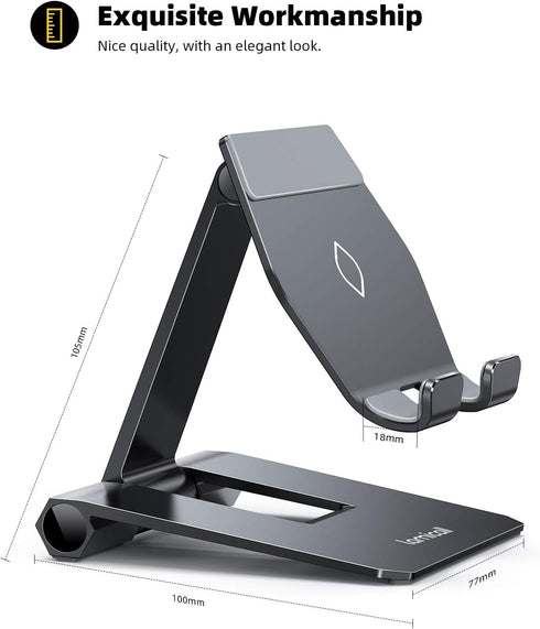 Lamicall ???????? ???????????????? Super Stable Cell Phone Stand for Desk - Foldable Portable Desktop Phone Holder, Compatible for iPhone 15 14 13...