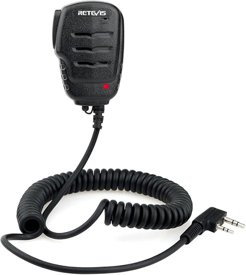 Retevis Walkie Talkies Mic, LED Shoulder Speaker Mic, for Retevis RT22 RT68 H-777 RB26 RT86 RT21, Compatible with Baofeng BF-F8HP UV-82 UV-5R 5RM ...
