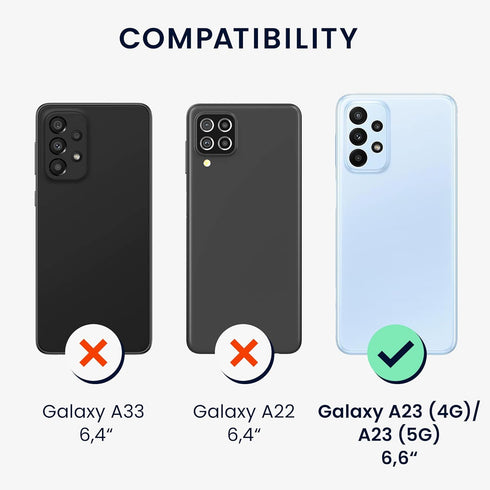 kwmobile Case Compatible with Samsung Galaxy A23 4G / 5G Case - Slim TPU Silicone Phone Cover - Soft Touch Finish - Cool Mint...