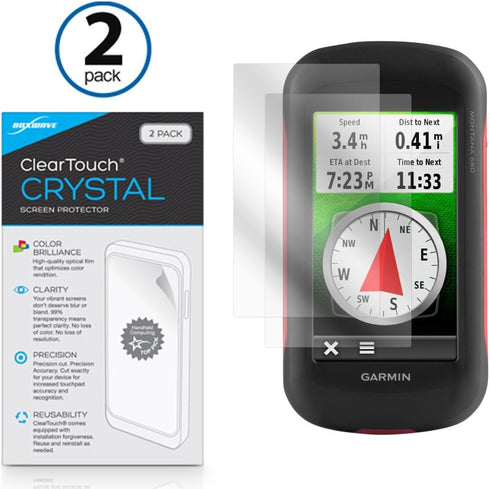 BoxWave Screen Protector Compatible with Garmin Montana 680 - ClearTouch Crystal (2-Pack), HD Film Skin - Shields from Scratches...