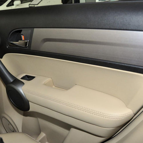 2pcs (1Pair) Microfiber Leather Front Door Panels Armrest Cover Replacement for Honda Cr-V CRV 2007-2012 (Leather Only) Beige Tan...