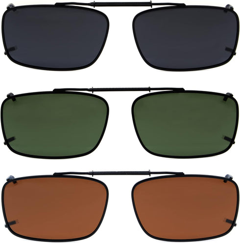 Eyekepper Metal Frame Rim Polarized Lens Clip On Sunglasses 56 * 34MM...