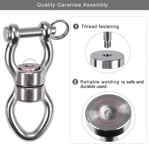 SELEWARE Silent Bearing Swing Swivel, 360° Rotational Device Hanging Accessory with Removeable Buckle for Tree Swing, Hammock Chair, Climbing Rope...