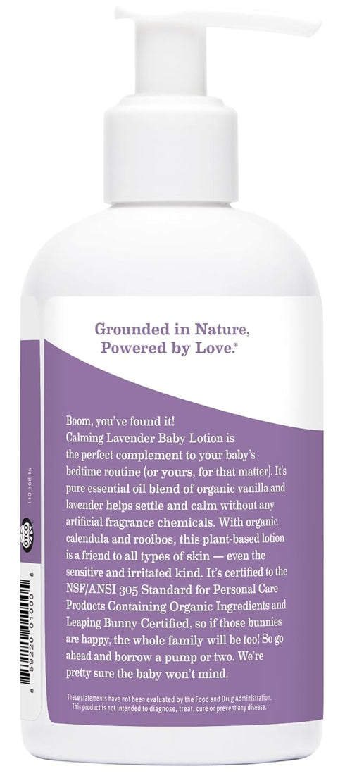 Earth Mama Calming Lavender Baby Lotion for Dry Skin, Calendula Cream for Newborn Skin Care, Organic Moisturizer for Children with Aloe Juice, Roo...