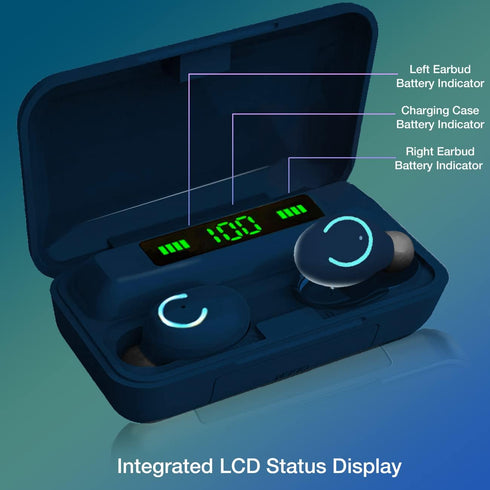 Acuvar Fully Wireless Bluetooth 5.0 Rechargeable IPX7 Waterproof Earbud Headphones with Microphone 100+ Hrs Playtime Case, Powerful Surround Stere...