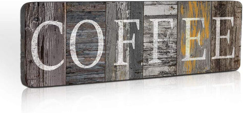 Rustic Farmhouse Kitchen Decor Sign Printed Wall Hanging Coffee Bar Plaque by 16x5 inches...