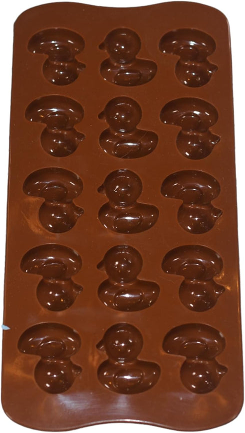 3D Bite-Sized Duck Chocolate Chip Silicone Baking Mold (15-Cavity) 100% Food-Garde, BPA-Free Candy Fondant, Dishwasher Safe, Oven Safe Single Cand...
