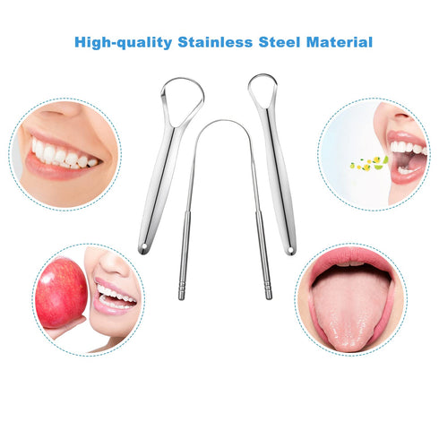3 PCS Metal Tongue Scraper, Tongue Scrapers for Adults, Stainless Steel Tounge Scrappers, Tounge Scraper, Portable Tongue Scrappers YLYL...