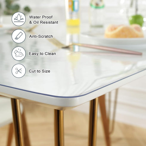 LovePads Clear Desk Mat 12 x 24 Inch, 1.5mm Thick Clear Table Protector, Waterproof Plastic Table Cover Protector, PVC Desk Protector Mat, Vinyl D...
