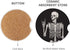 Britimes Absorbent Car Coasters 2 Pack for Cup Holders, 2.56" Ceramic Stone & Non-Scratch Cork Base Drink Coasters Human Skeleton...