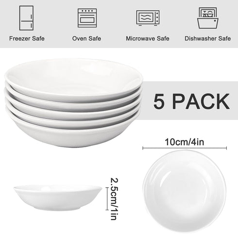 Guyuyii 5 Pack 3 oz Ceramic Dipping Bowls - Ideal for Parties, Dinners, Family Gatherings, and Condiments - Perfect for Sauces, Snacks, and Appeti...