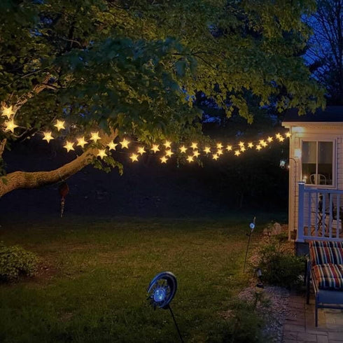 Solar String Lights Outdoor, Solar Powered Star String Lights, 30ft 50LED 8 Modes Waterproof Christmas String Lights for Gardens Patio Landscape X...
