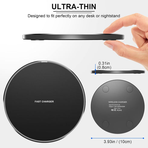 Fast Wireless Charger (Pad), 10W Max Wireless Charging Compatible with iPhone 14/14 Plus/14 Pro/14 Pro Max/13/12/SE/11/X/XR/8, AirPods/AirPods Pro...