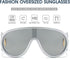 PORADAY Fashion Wave Mask Sunglasses for Women Men Trendy Oversized Sun Glasses Luxury Designer Y2K Punk Shades...