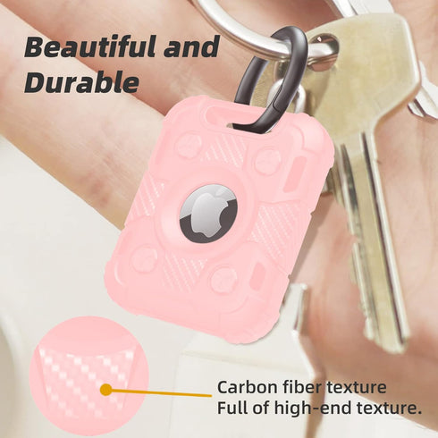 AirTag Case with Keychain, Cool Armor Rugged Shockproof AirTag Holder, Hard PC Anti-Scratch Air Tag Case Cover Tracker Key Ring Dog Collar AirTag ...