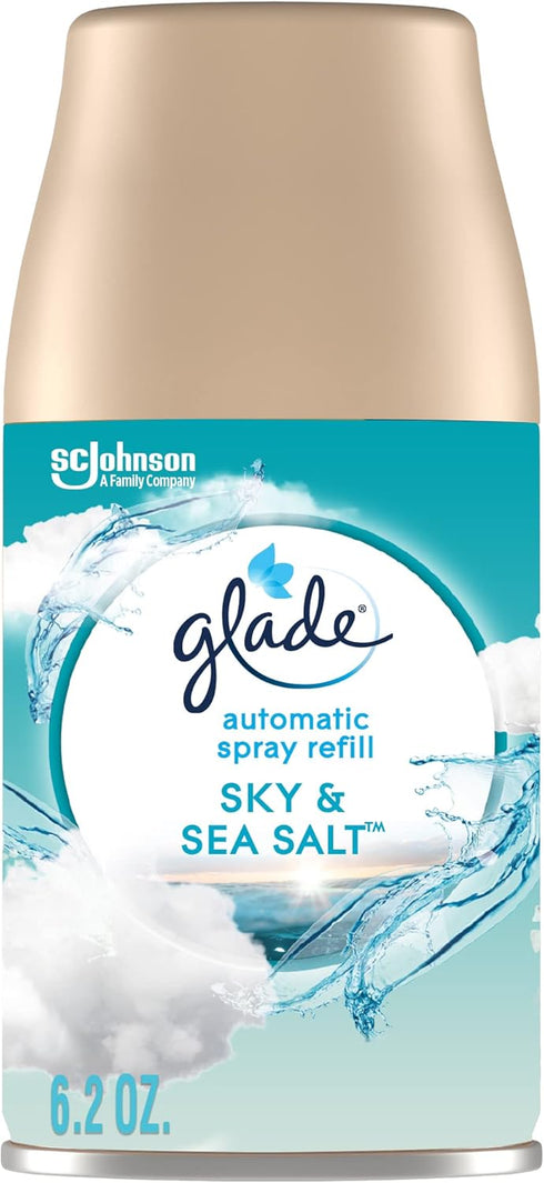 Glade Automatic Spray Refill, Air Freshener for Home and Bathroom, Sky & Sea Salt, 6.2 Oz...