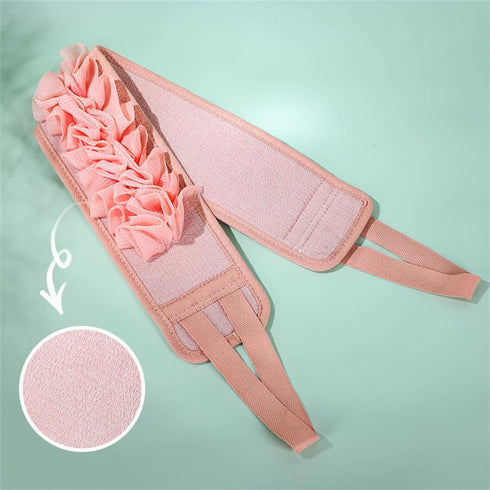 2-in-1 Exfoliating Back Scrubber& Exfoliating Sponge Pad Set for Shower, Bath Shower Scrubber for Women, Luffa Scrubber to Deep Clean Relax Your B...