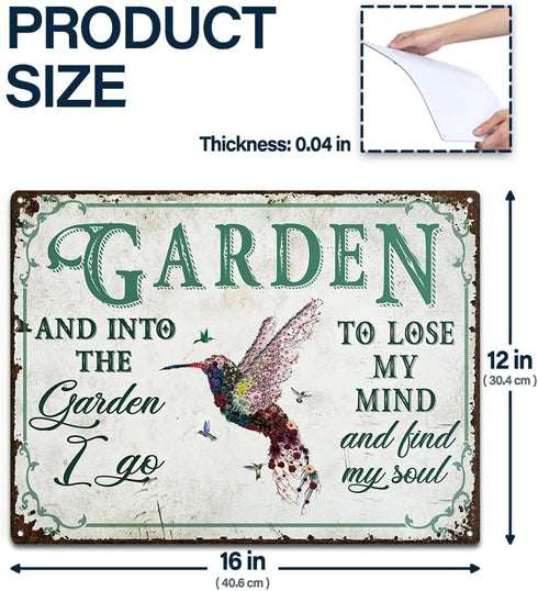 Wander Prints Birthday Gardener Gift for women, men Mom, Dad, Grandma, Grandpa Who Love Garden -Christmas House Warming Gift Hummingbird Metal Sig...